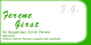 ferenc girst business card